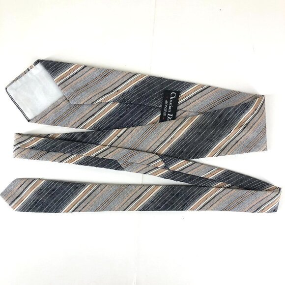 2 Christian Dior Monsieur‎ Vintage Diagonal Stripe Ties - Picture 14 of 15